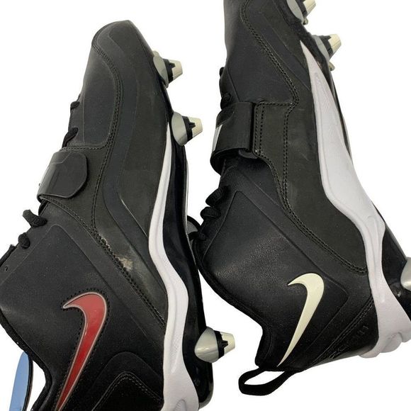 Rare Nike Football Sample Cleats NWOB Sz 9 Mixed Swoosh Colors Black 3120 Shoes - Picture 11 of 13